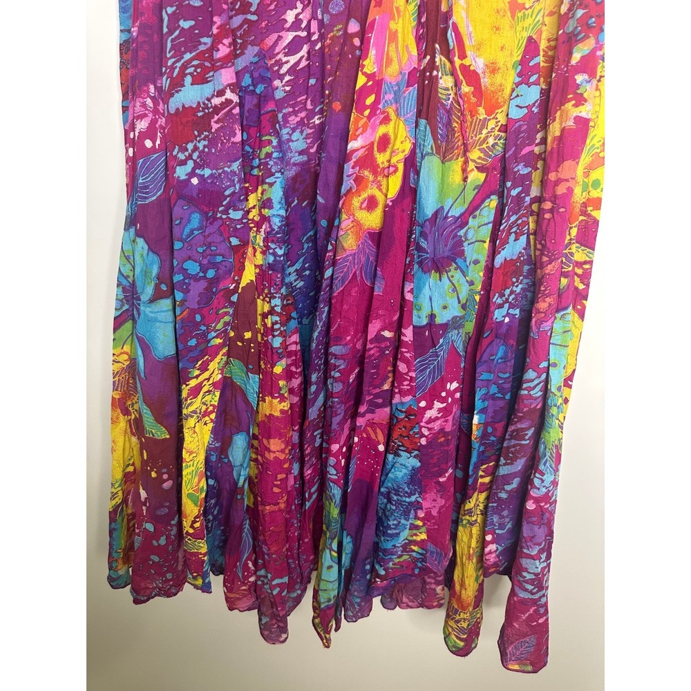 CAITE Maxi Cotton Lined Boho Abstract Maxi Skirt Large Festival Gypsy Beachy - Picture 5 of 12